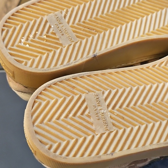 Saint Laurent Tan Brown Camouflage Canvas Men's Sneakers Size 43 [9.5-10] - Picture 6 of 14